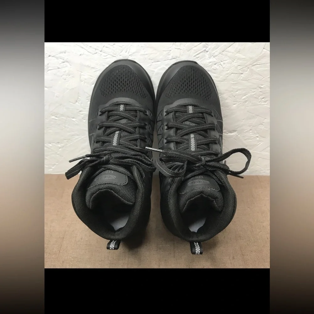 *Read Keen Utility Vista Energy Mid Women's 7W Black Work Boots Carbon Toe